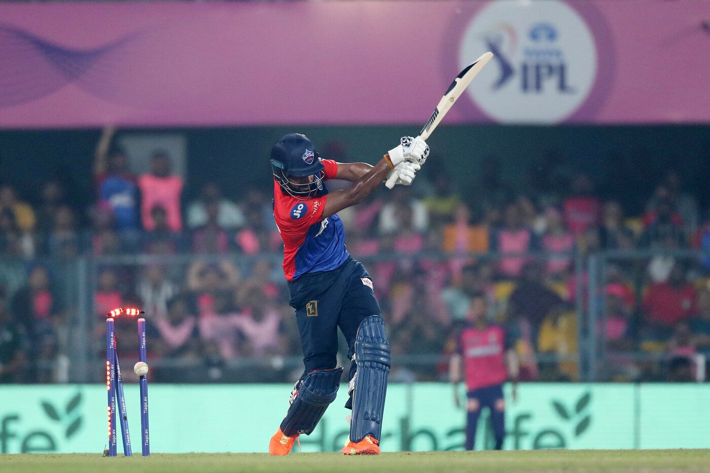 Lalit Yadav was bowled for 38 off 24