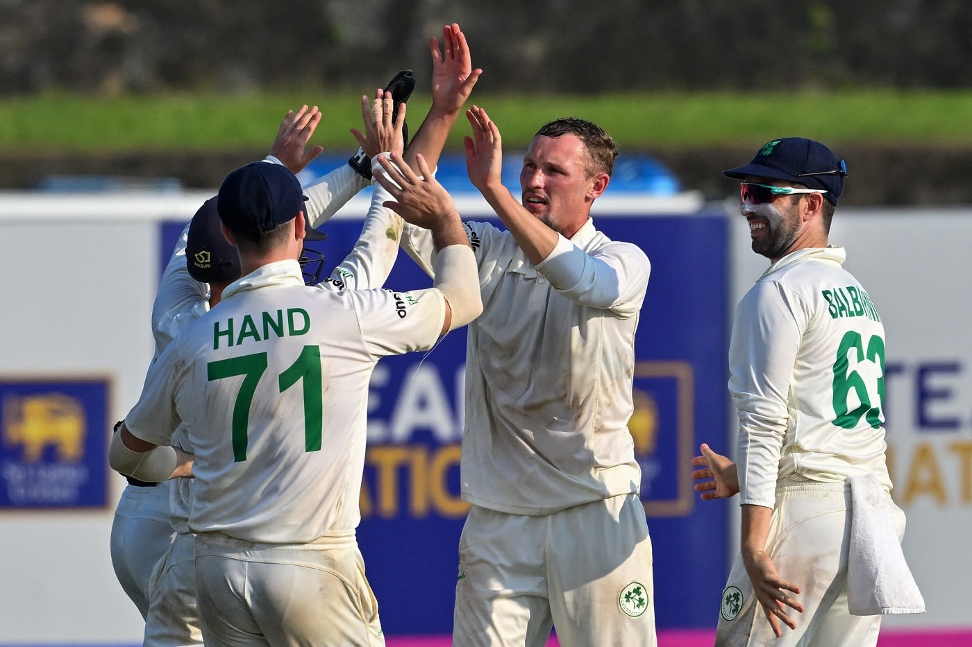 Ben White dismissed Angelo Mathews for a duck