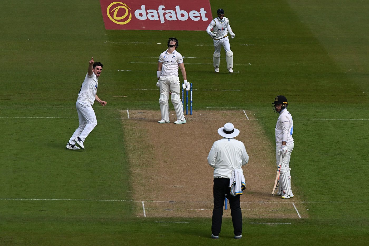 Jordan Thompson claimed the wicket of Ali Orr at Hove
