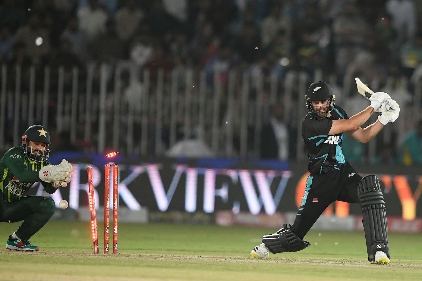 Chad Bowes had an edge disturb the stumps