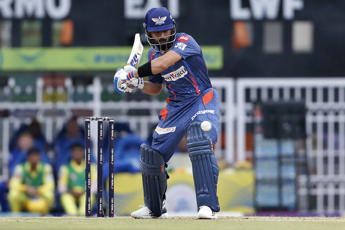 Manan Vohra sets up to play a shot