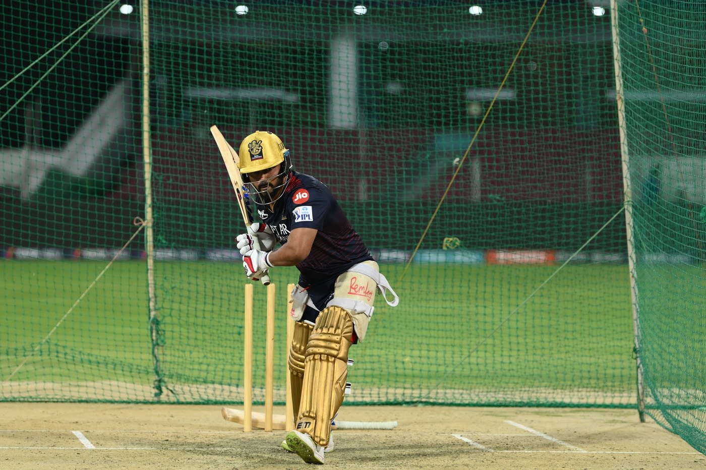 Kedar Jadhav bats at the nets
