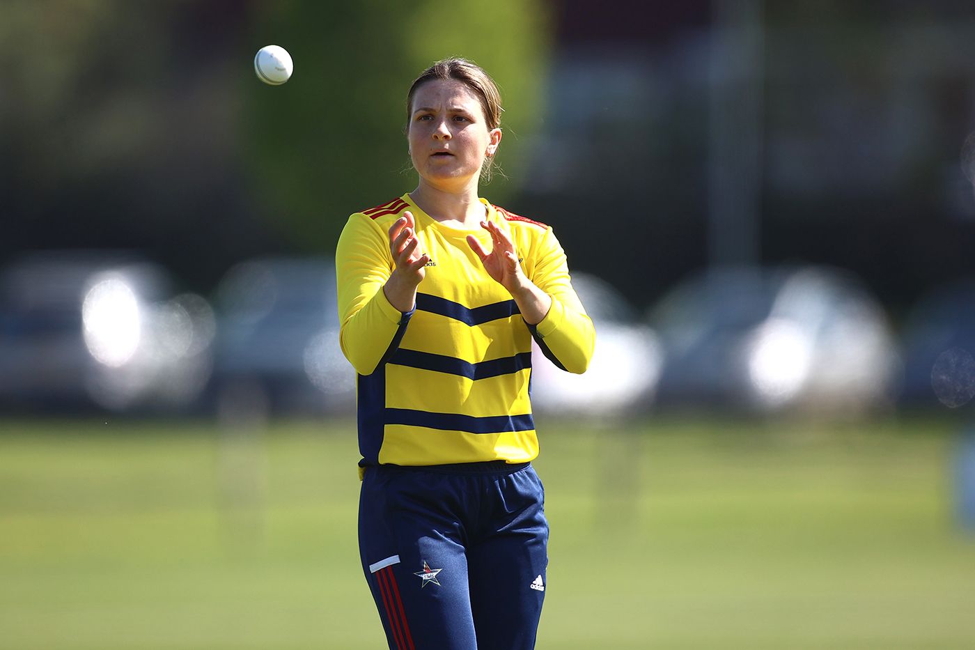 Phoebe Franklin prepares to bowl