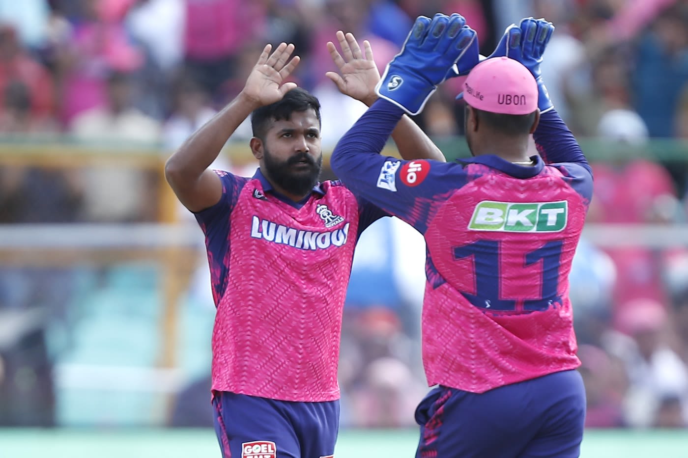 KM Asif celebrates the key wicket of Virat Kohli