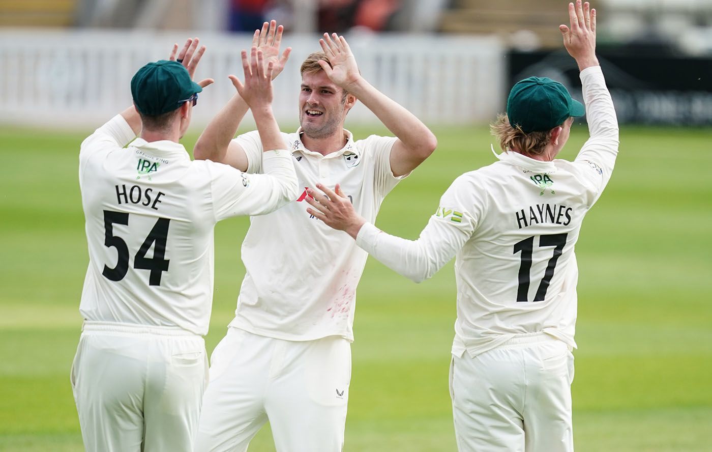 Adam Finch was in the wickets as Worcestershire bowled out Leicestershire for 173