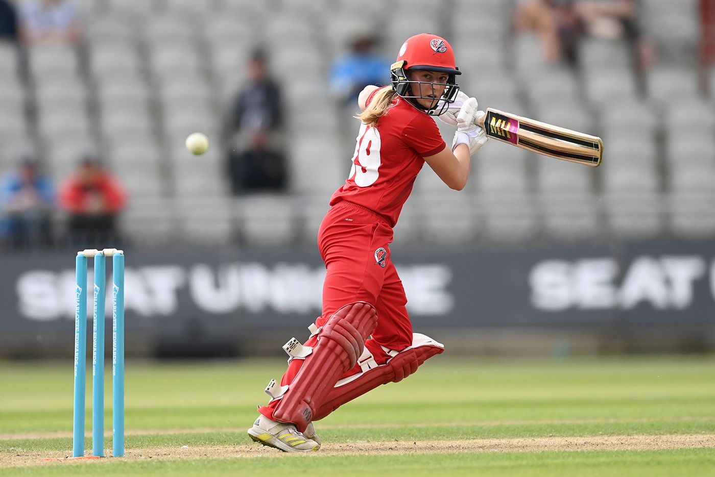 Liberty Heap steers the ball behind square