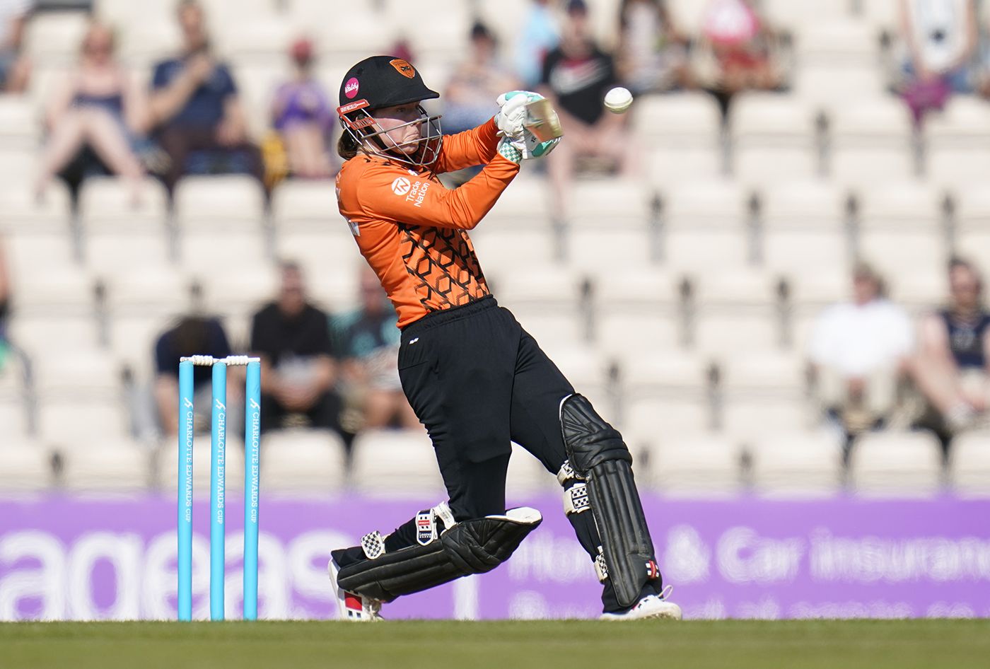 Ella McCaughan swings one away over the leg side