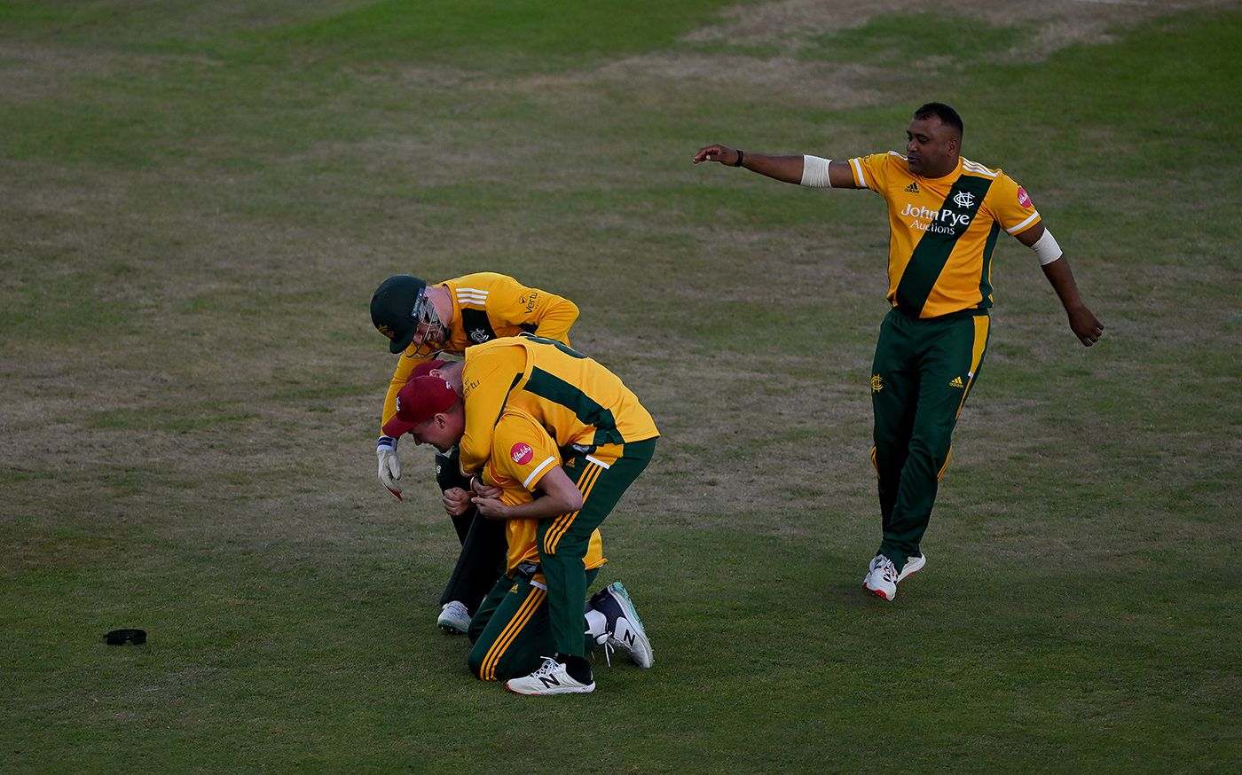 Jake Ball and Samit Patel combined to dismiss Alex Lees