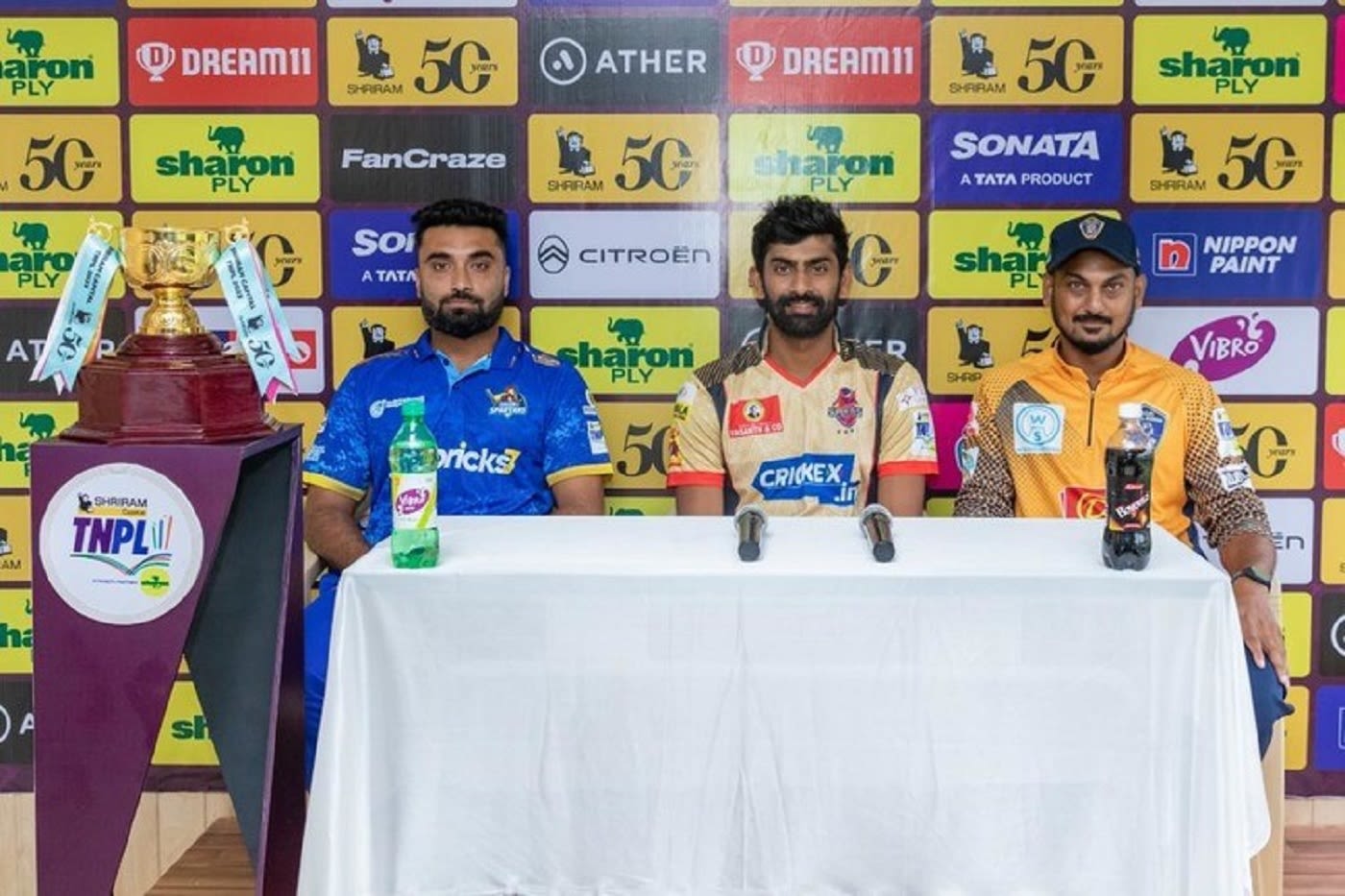 Abhishek Tanwar, N Jagadeesan, KB Arun Karthik at a TNPL event