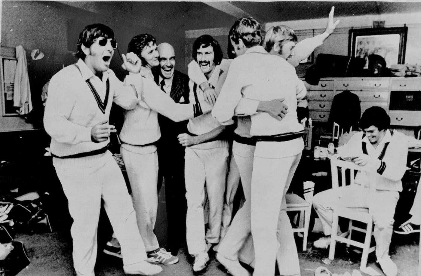 The Australian dressing room celebrates
