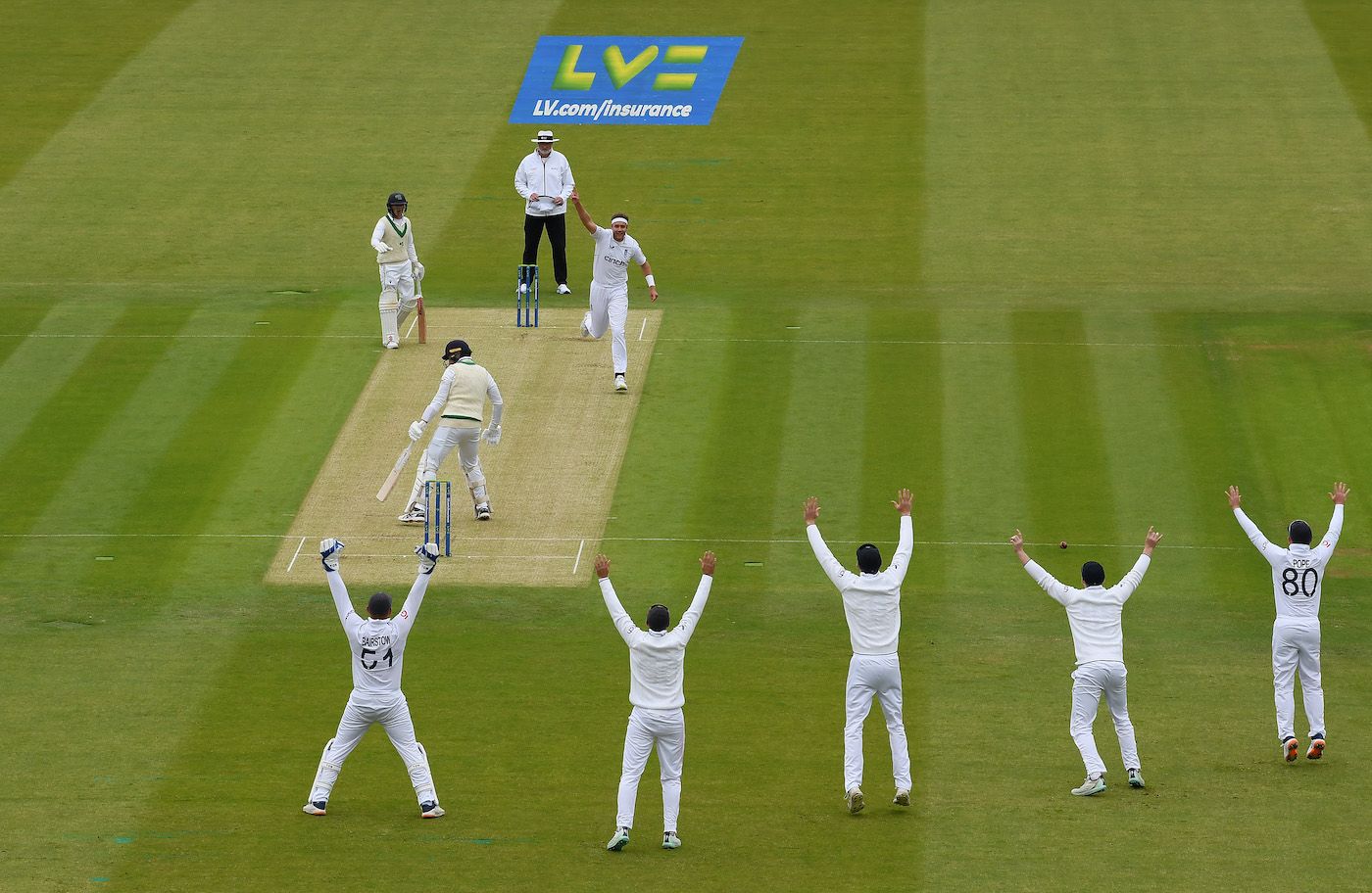 The first celebrappeal of the English Test summer: Stuart Broad traps PJ Moor lbw