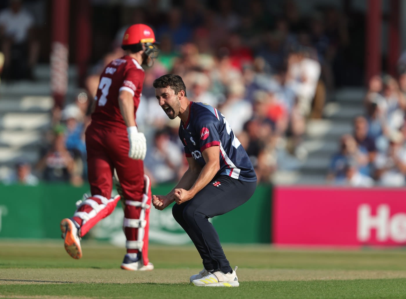 Ben Sanderson trapped Jos Buttler for a duck