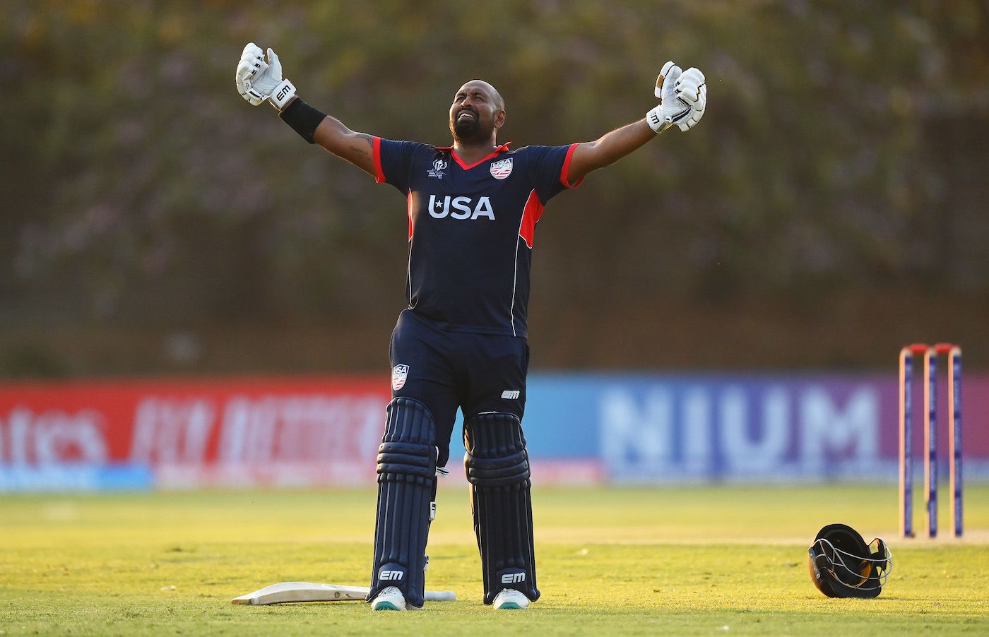 Gajanand Singh brings up an emotional century