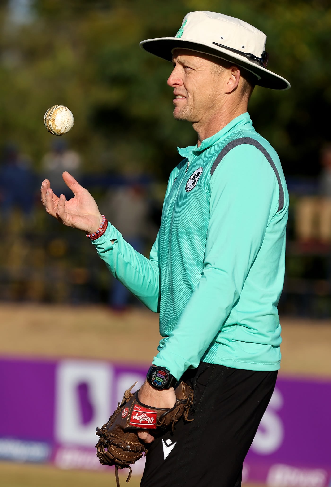 Ireland coach Heinrich Malan supervises training