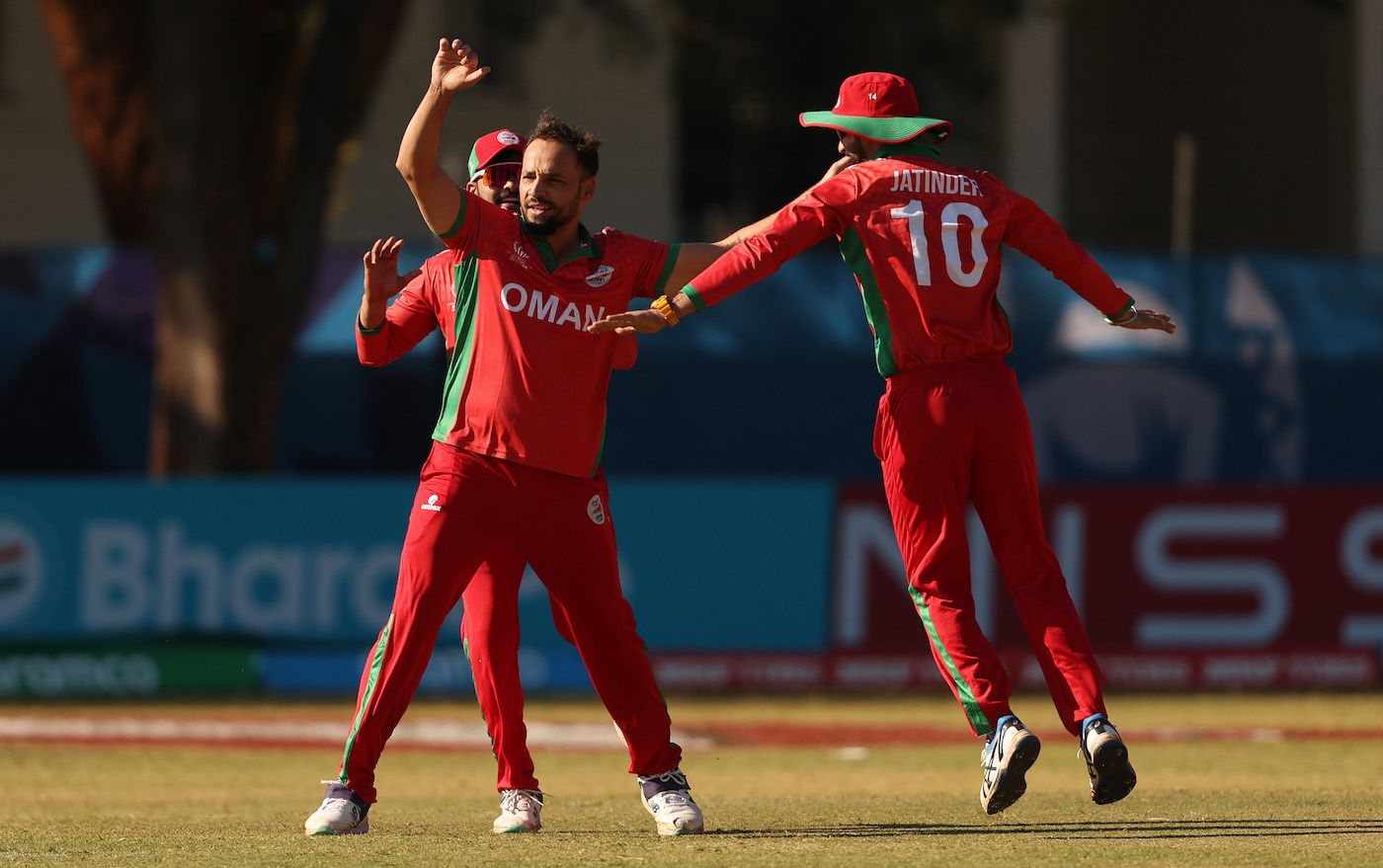 Fayyaz Butt is joined by a jubilant Jatinder Singh in celebrations