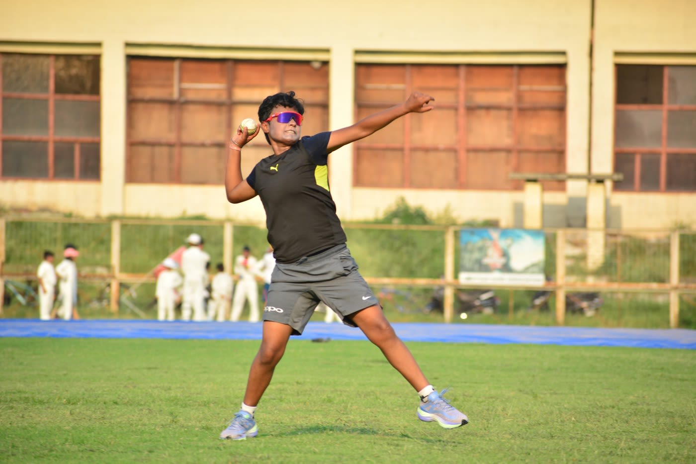 Parveen Khan during a fielding drill