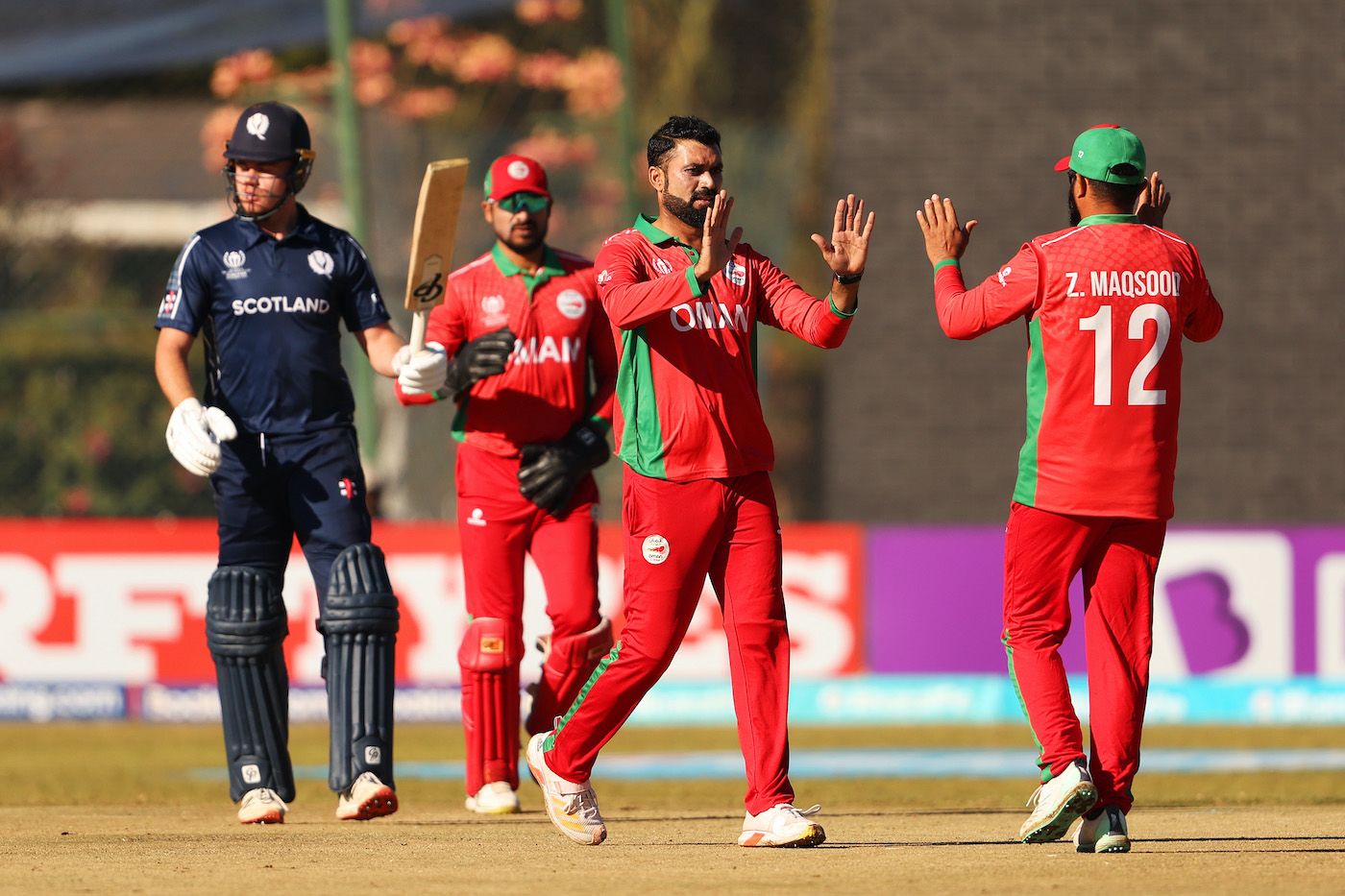 Bilal Khan trapped Christopher McBride on the third ball of the match