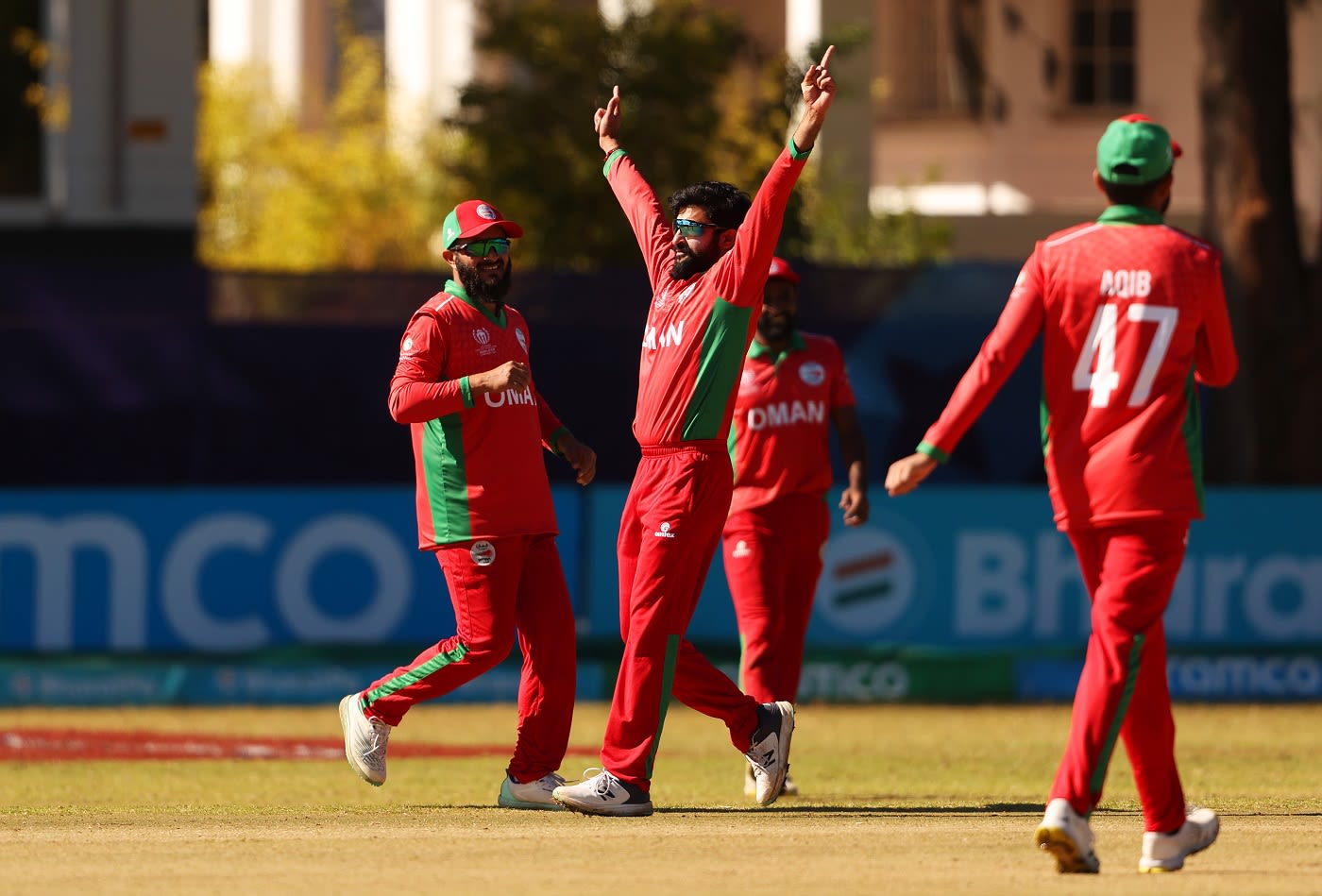 Jay Odedra's reaction says it all after he struck first ball