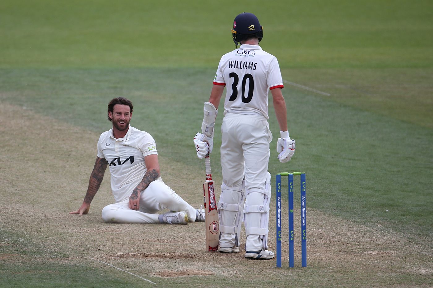 Will Williams defied the Surrey attack to make his maiden first-class fifty