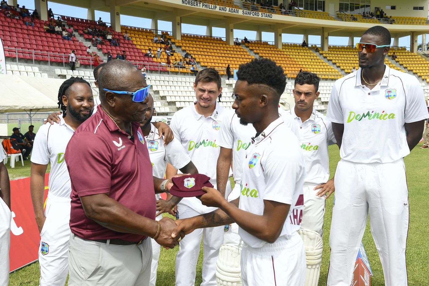 Desmond Haynes provided Alick Athanaze with his maiden Test cap