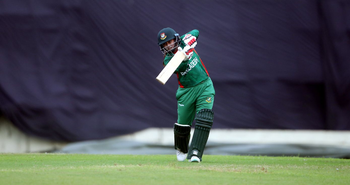 Sultana Khatun plays a lofted drive
