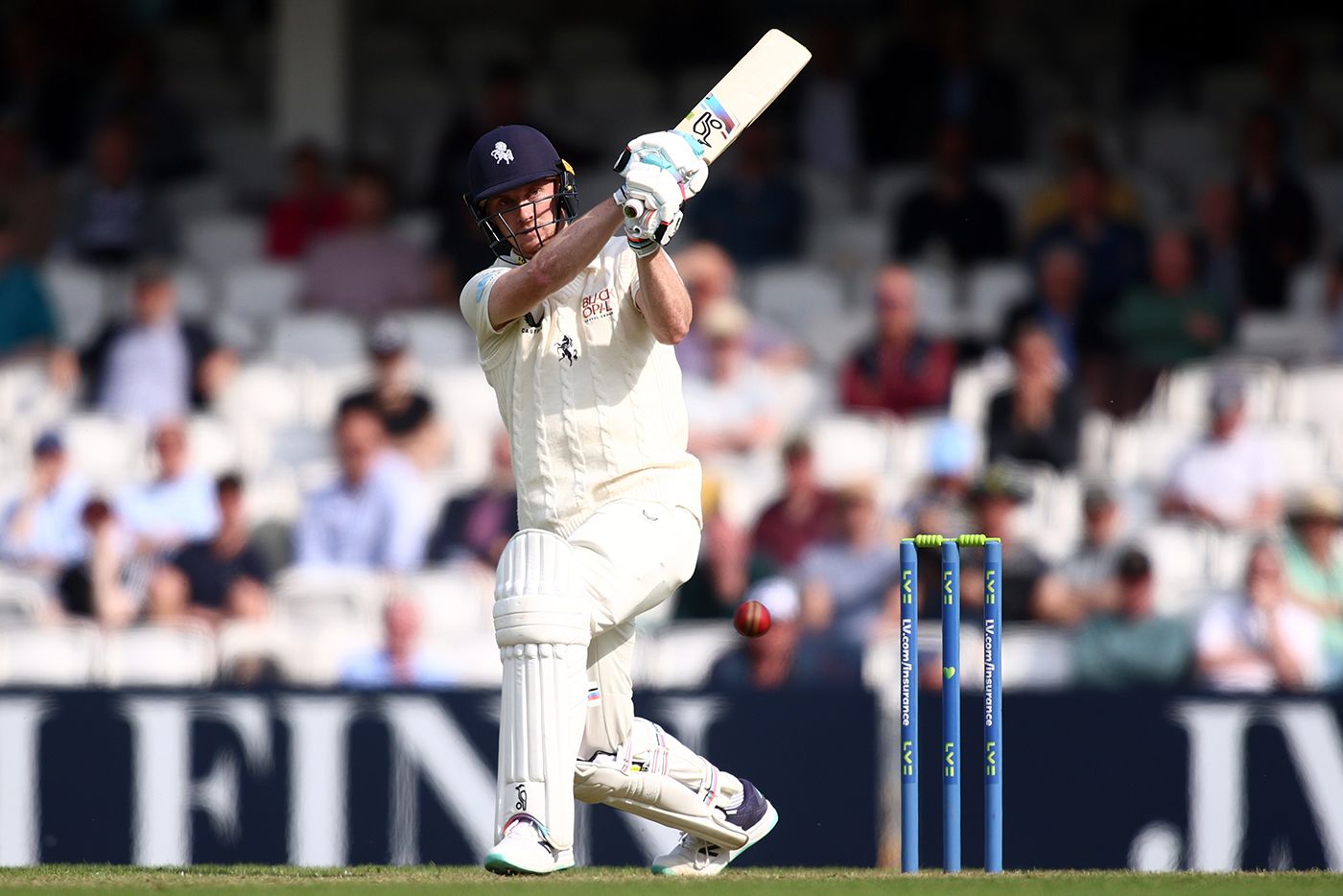 Joey Evison works one to the leg side