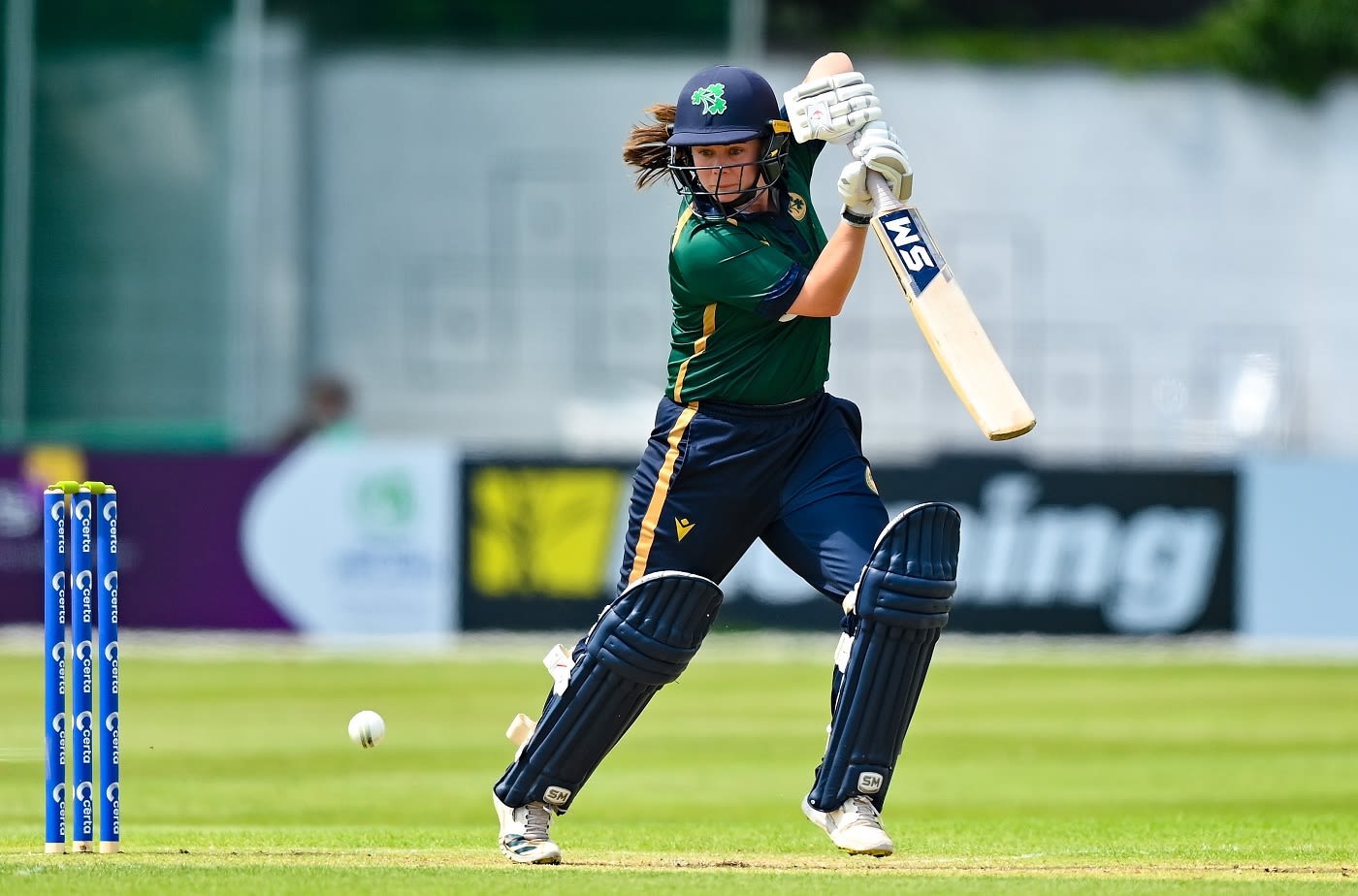 Laura Delany punches one through the off side