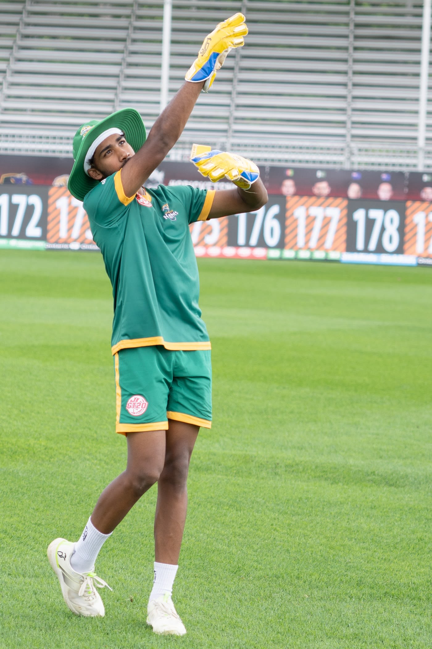 Vriitya Aravind trains at the Global T20 Canada