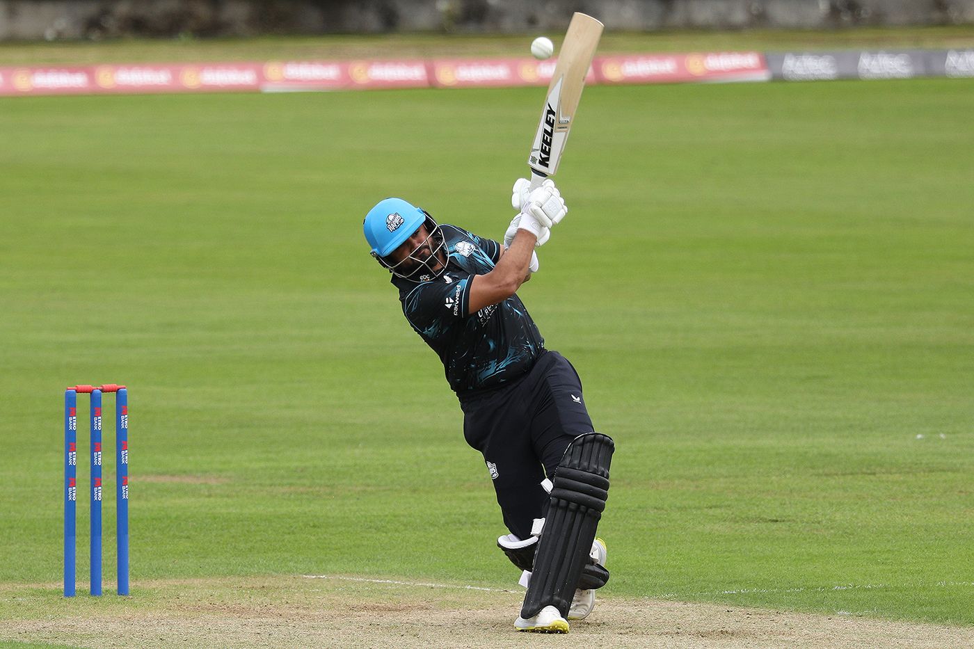 Azhar Ali goes over the top of the infield
