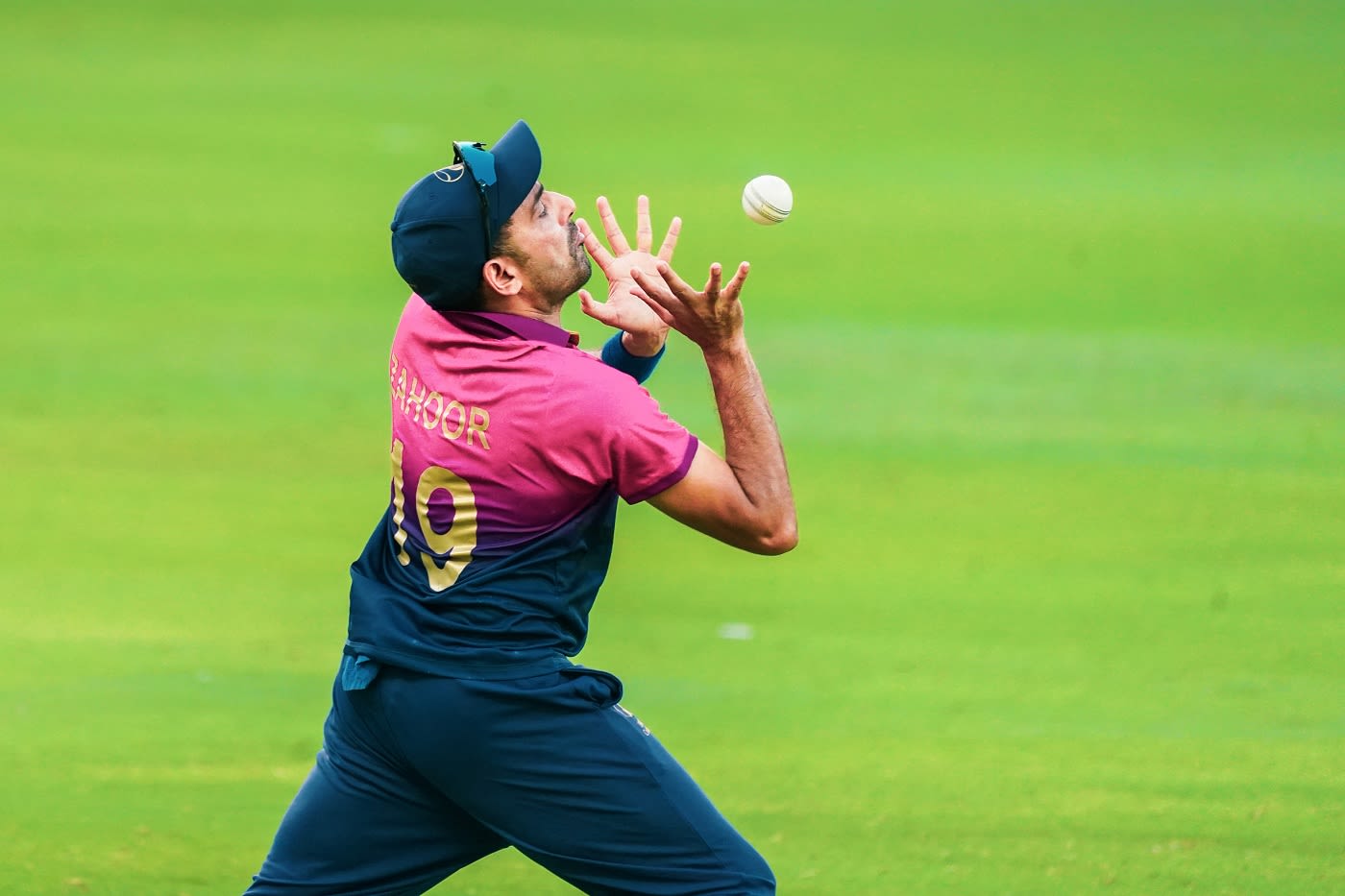 Zahoor Khan gets under a catch