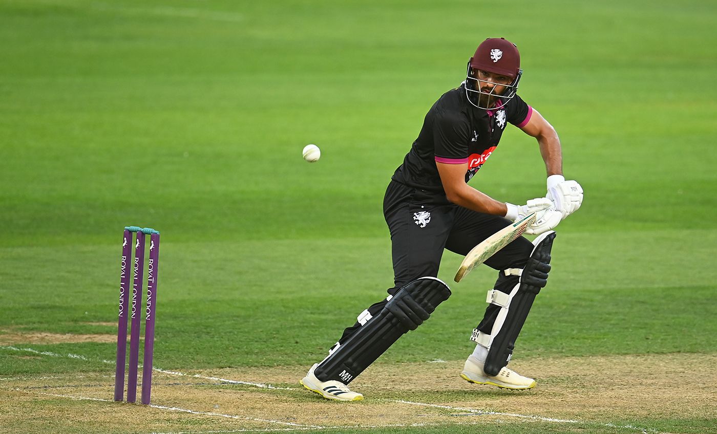 Andy Umeed plays the ball late