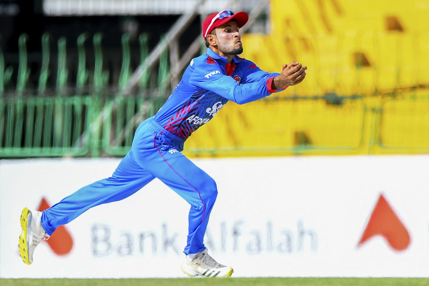 Riaz Hassan took a smart catch sprinting back from extra cover to see the back of Fakhar Zaman