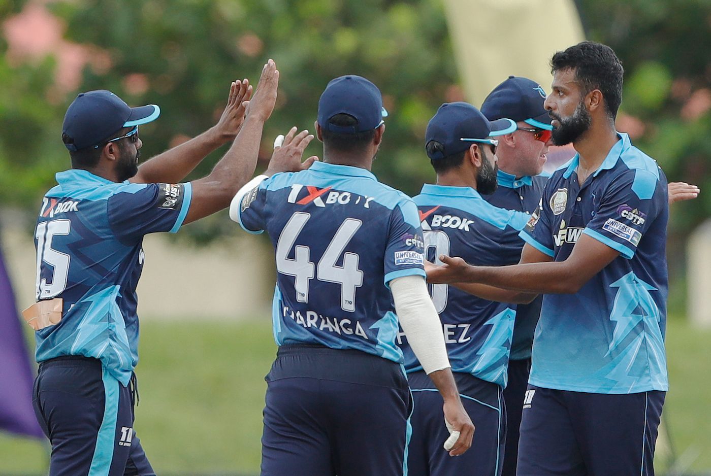 Ehsan Adil (R) picked up three wickets