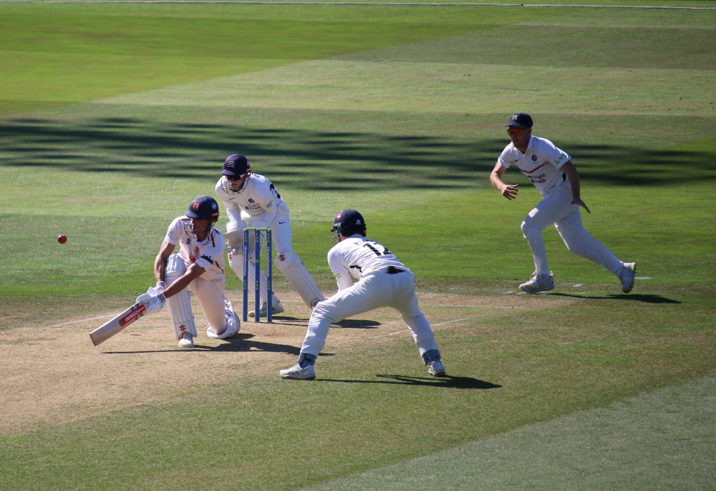 Alastair Cook picks off a sweep through backward square