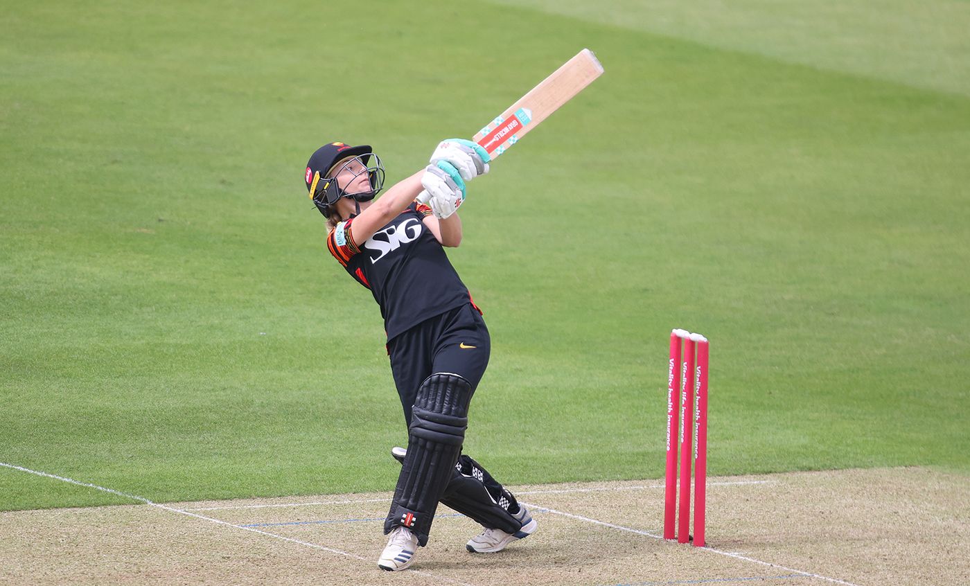 Jo Gardner swings one to the leg side