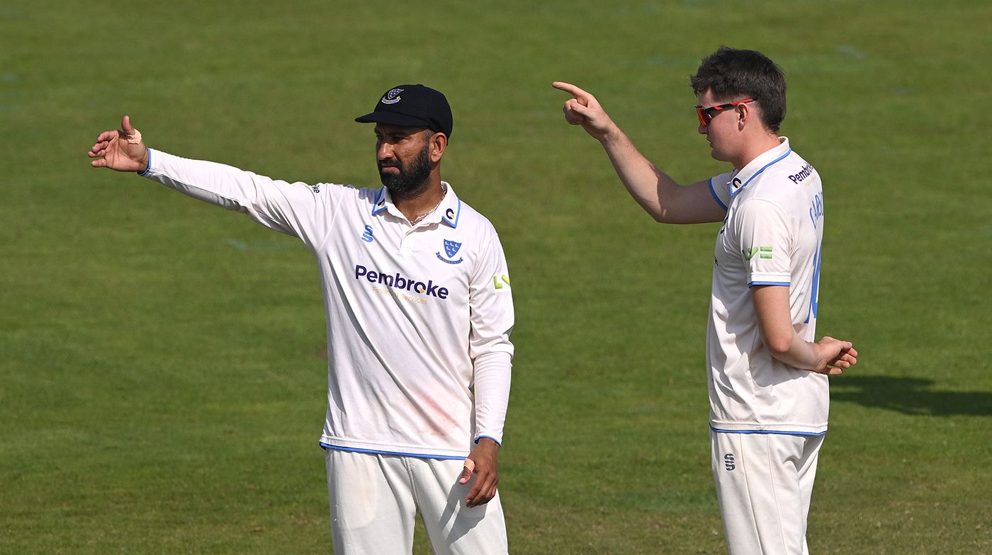 Cheteshwar Pujara and Jack Carson set the field