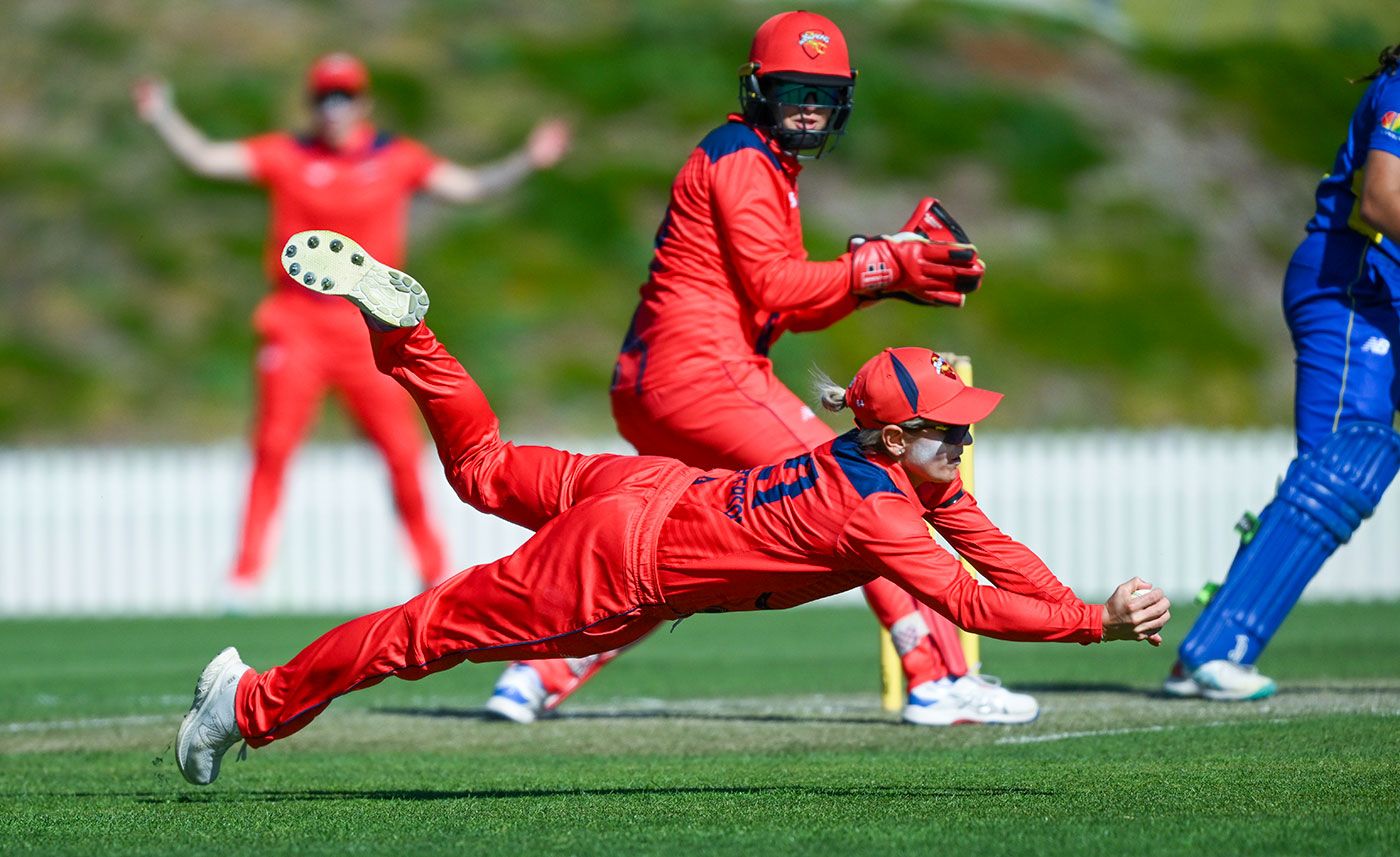 Bridget Patterson took a stunning catch at slip