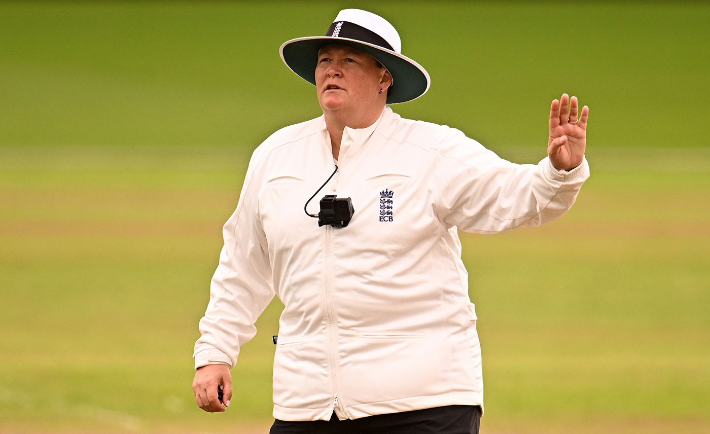Sue Redfern became the first female umpire to stand in the County Championship