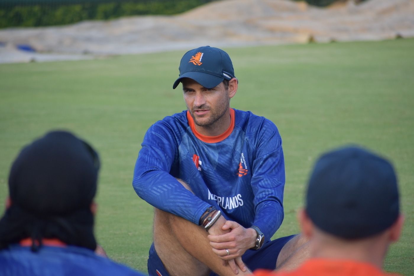Ryan Cook talks to his players