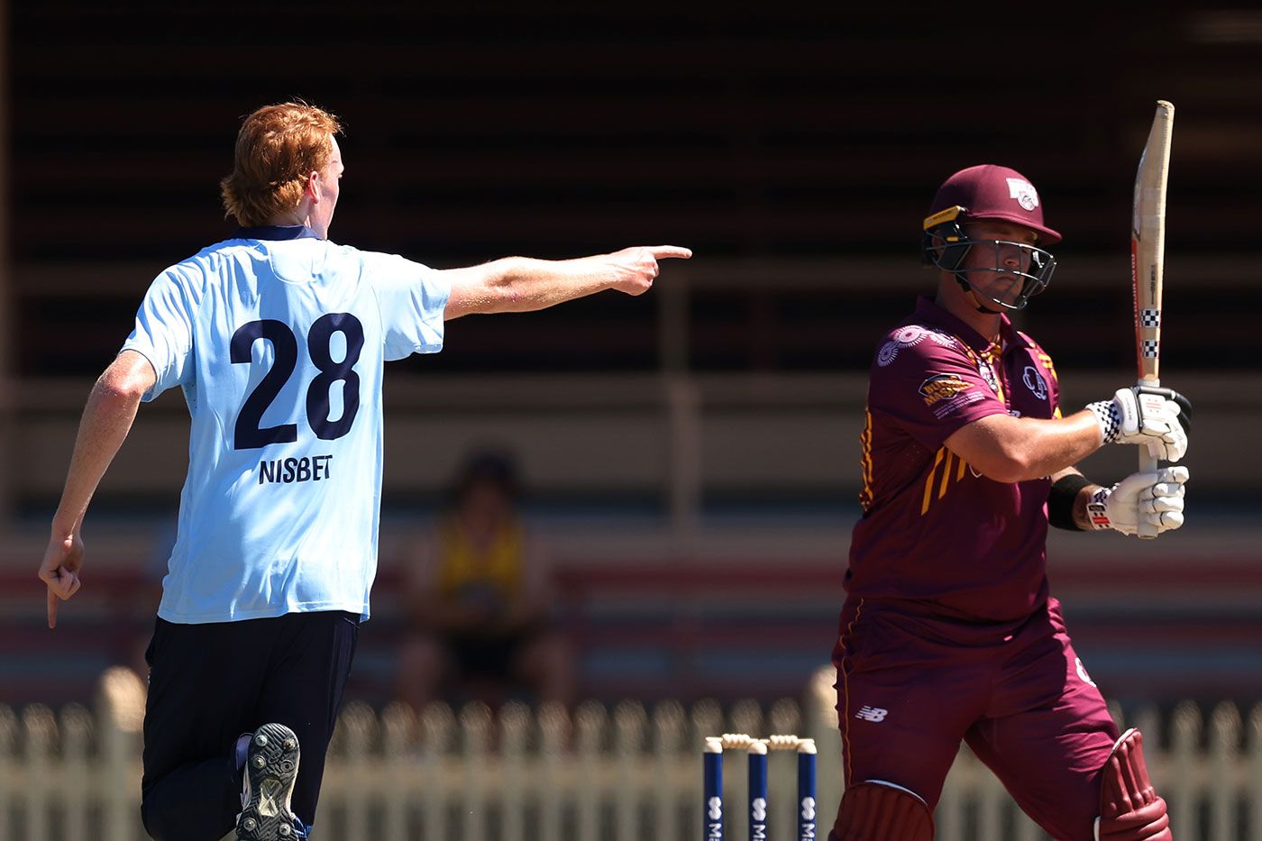 Debutant Jack Nisbet gives Ben McDermott a send-off