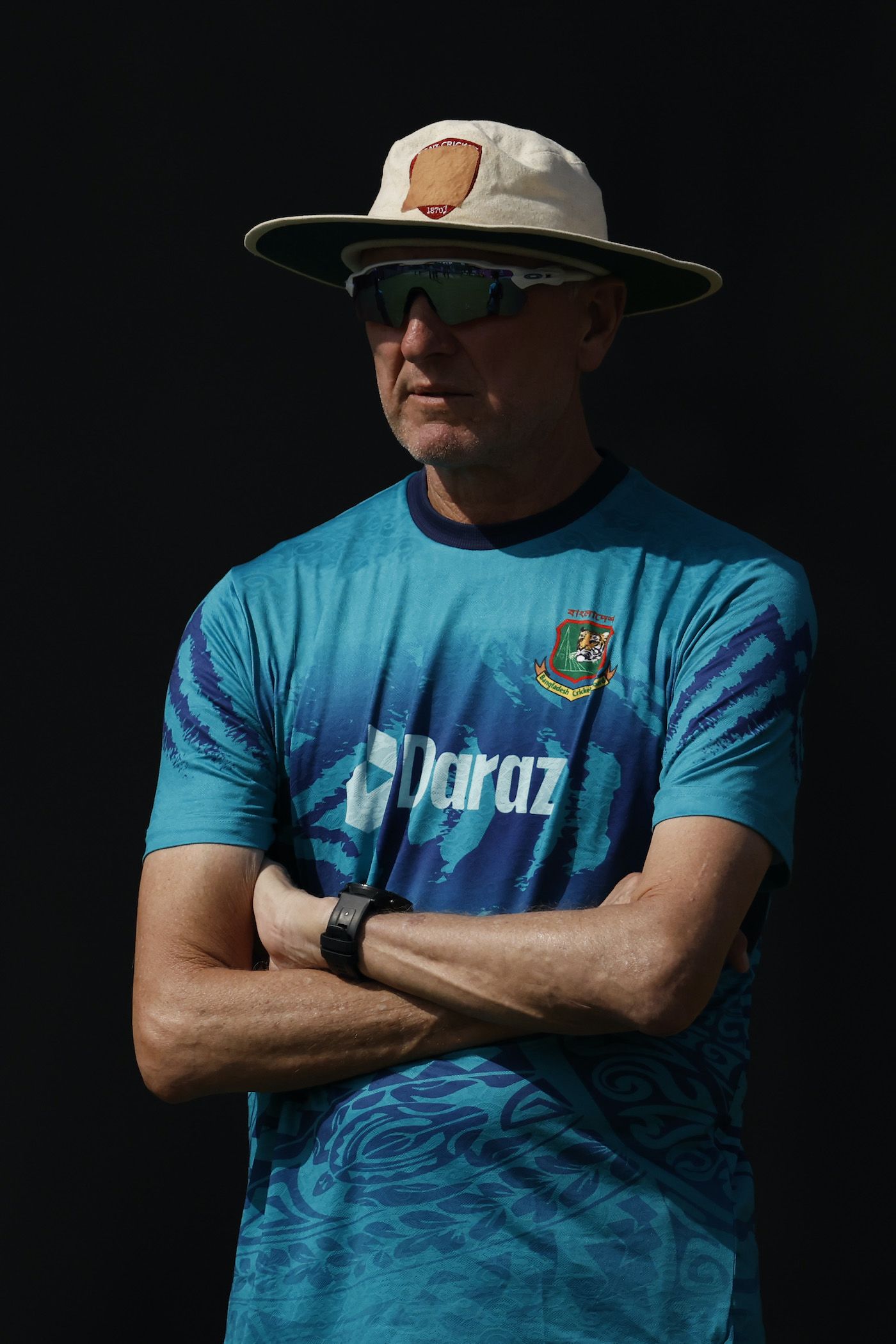 Allan Donald oversees proceedings in the Dharamsala nets