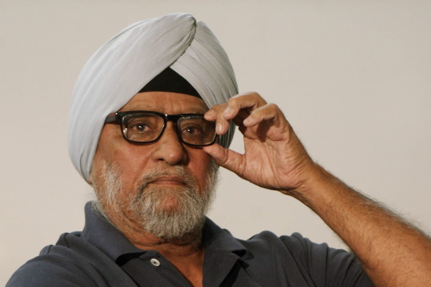 Bishan Bedi at a press conference