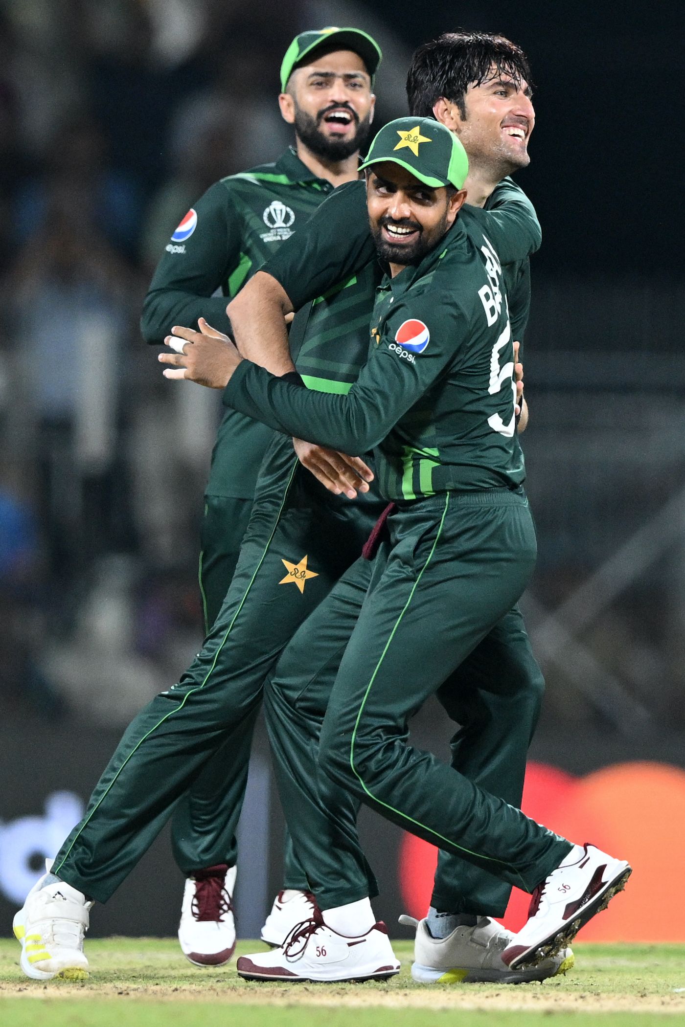 Mohammad Wasim and Babar Azam celebrate jubilantly