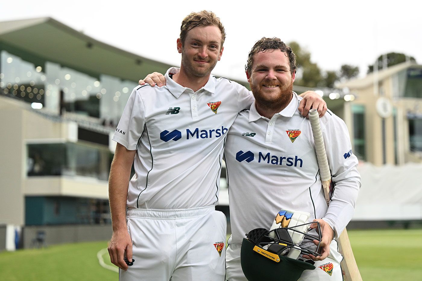 Bradley Hope (left) and Jarrod Freeman after victory