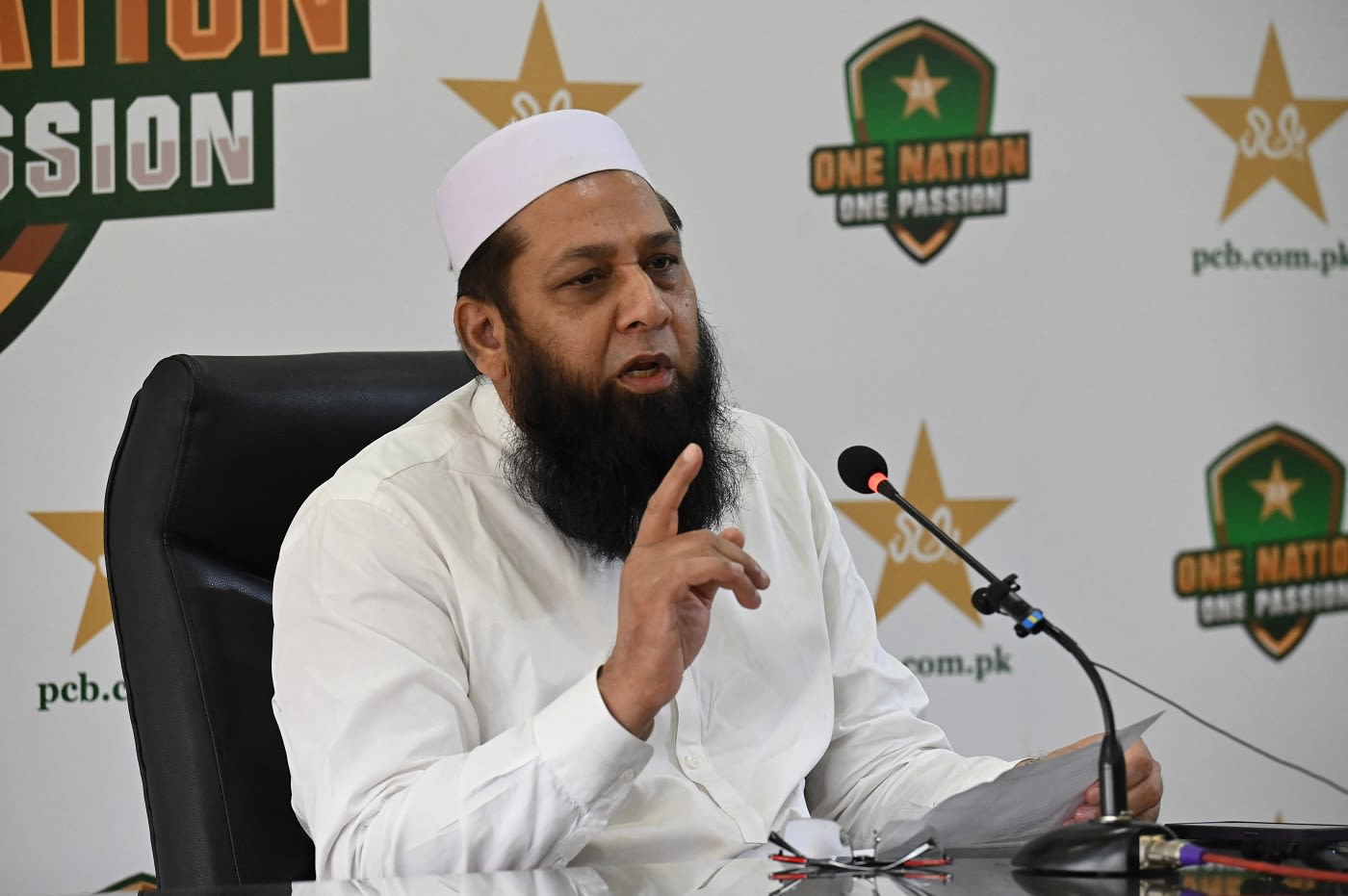 Inzamam-ul-Haq addressed a press conference to announce Pakistan's World Cup squad