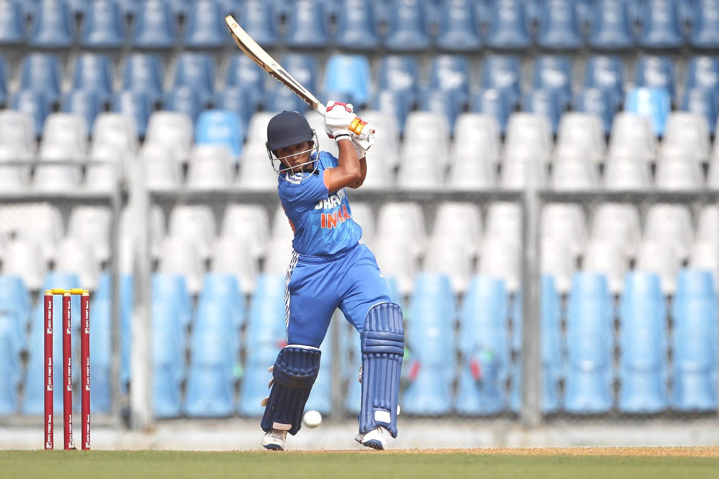 Vrinda Dinesh drives one through the off side