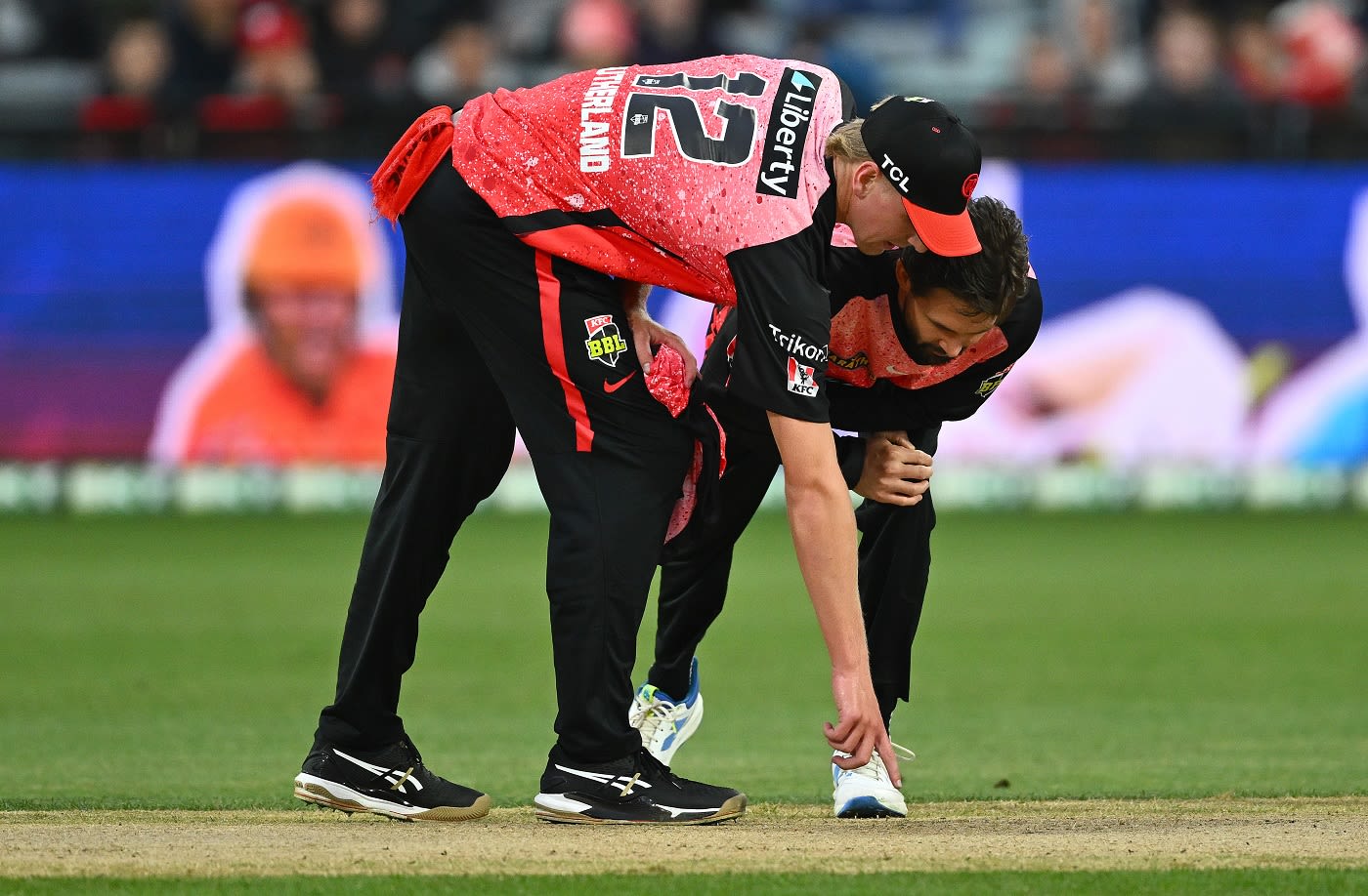 The surface in Geelong came under the scanner after 6.5 overs