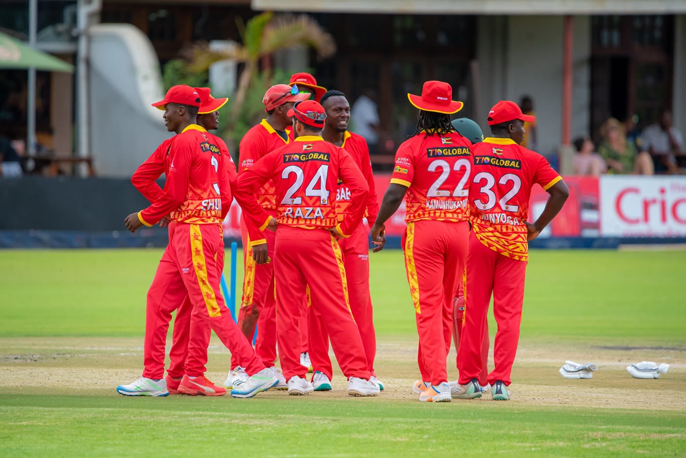 Brandon Mavuta celebrates with his team-mates