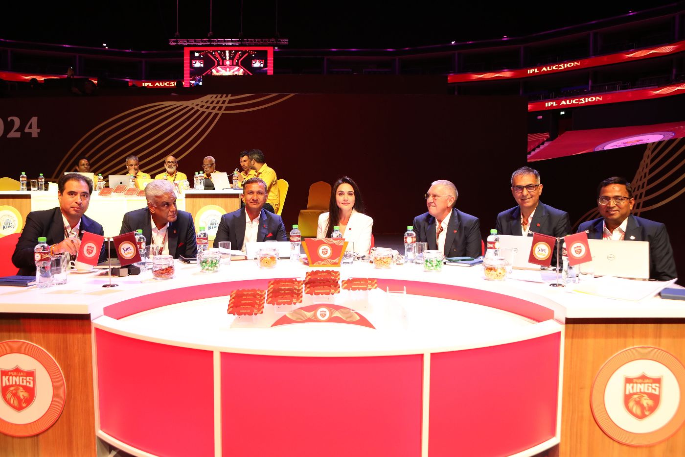 The Punjab Kings table at the IPL 2024 auction