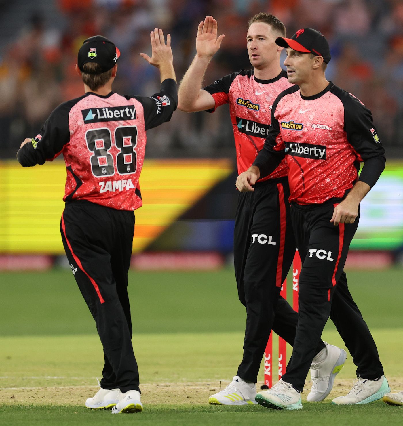 Tom Rogers sent back the dangerous-looking Josh Inglis